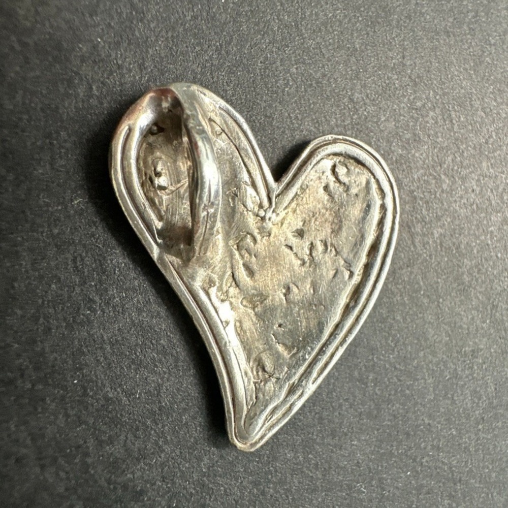 Wavy Heart Silver Charm Pendant Custom Made Jewelry #12 - Picture 3 of 7